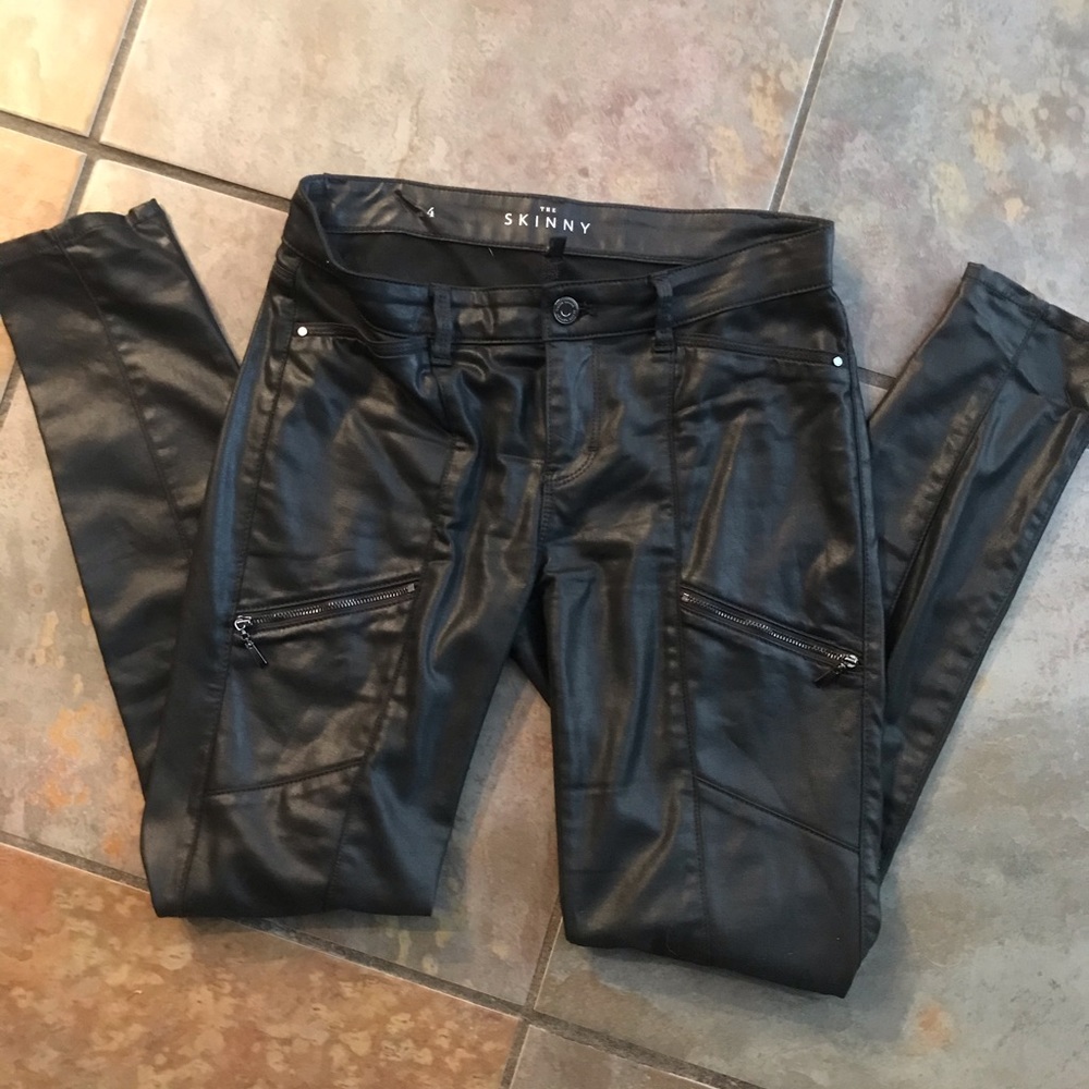 White House black Market leather skinny jeans